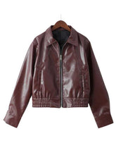 Jaqueta Feminina de Couro PU Elegante para Outono 2024