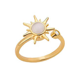 Anel Feminino Sol Brilhante Luxuoso