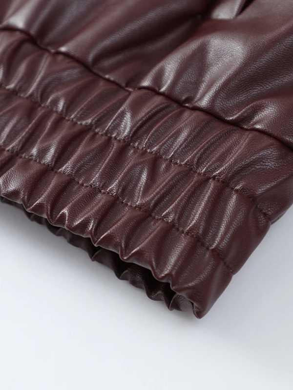 Jaqueta Feminina de Couro PU Elegante para Outono 2024