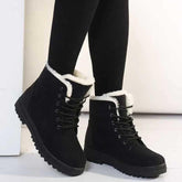 Botas de Inverno Femininas com Pelúcia e Estilo Elegante