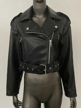 Jaqueta Feminina de Couro Lavado com Cinto RARF