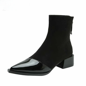 Botas de Camurça Femininas Chelsea com Salto Quadrado
