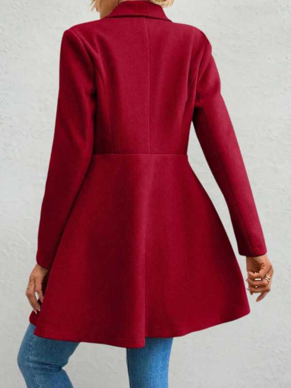 Casaco Feminino Elegância Inverno Vermelho