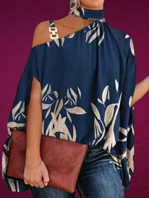Blusa Feminina Gola Alta e Ombro Aberto - Brenda