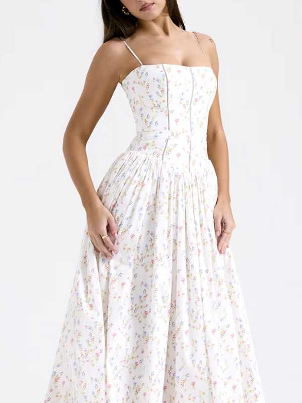 Vestido Feminino Midi Estampa Floral