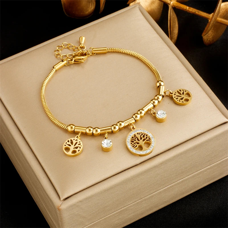Pulseira Feminina Árvore da Vida Luxuosa