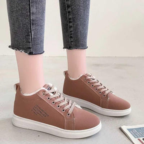 Botas de Neve Femininas em Couro PU com Forro de Pelúcia