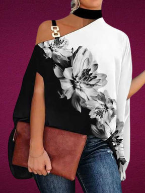 Blusa Feminina Gola Alta e Ombro Aberto - Brenda