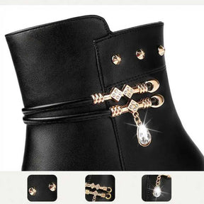 Botas Femininas de Couro com Forro de Lã - Elegância e Conforto