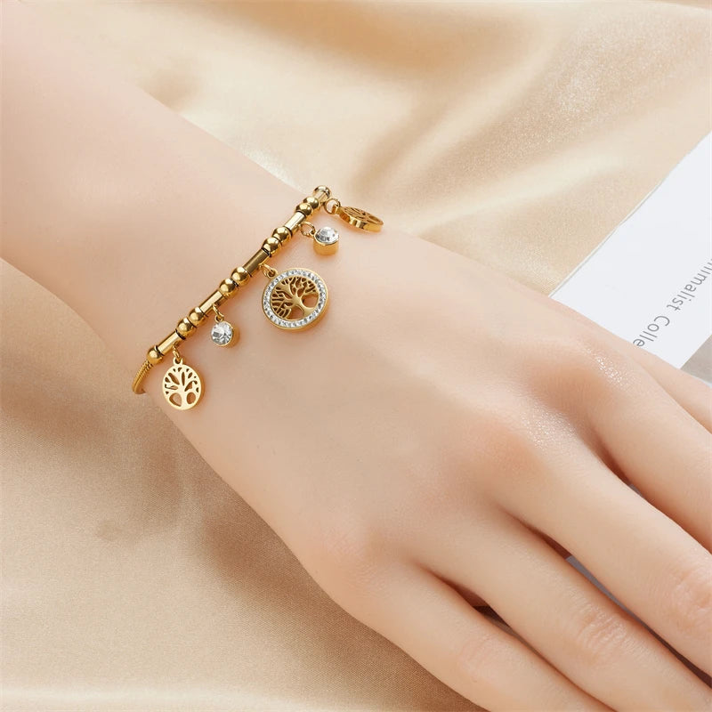 Pulseira Feminina Árvore da Vida Luxuosa