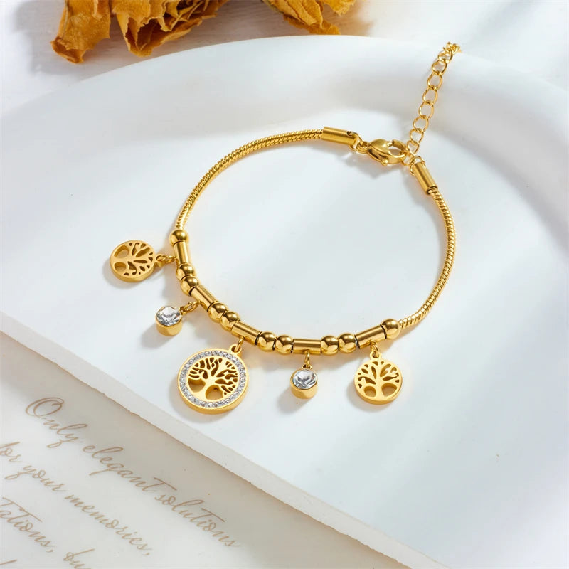 Pulseira Feminina Árvore da Vida Luxuosa